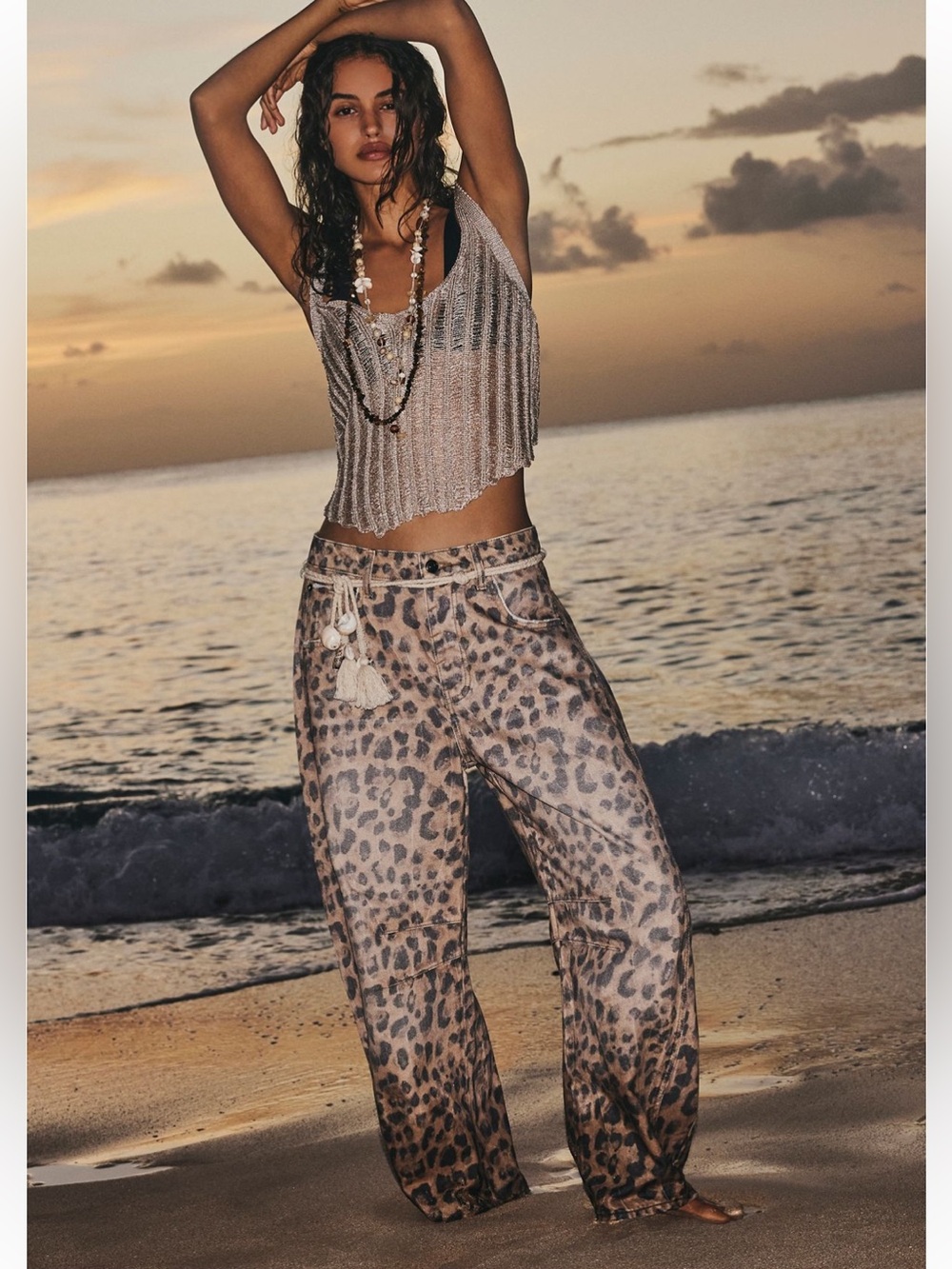 We The Free Leopard barrel jeans